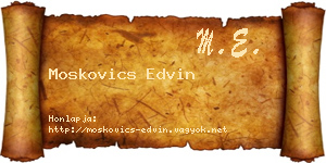 Moskovics Edvin névjegykártya